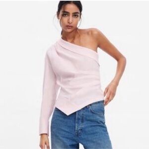 Zara asymmetric pink top